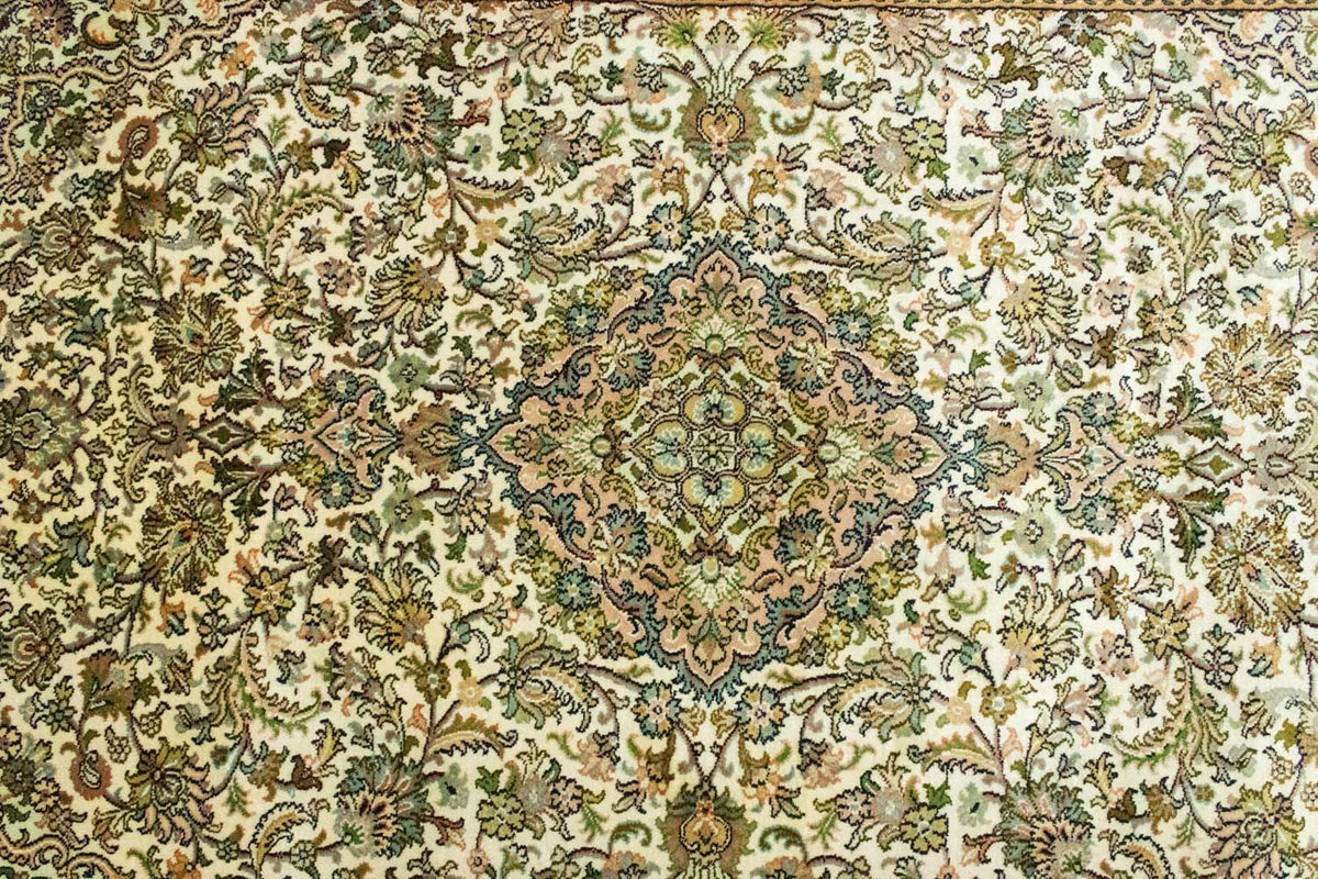Alfombra de seda - Seda de Cachemira - 183 x 125 cm - beige