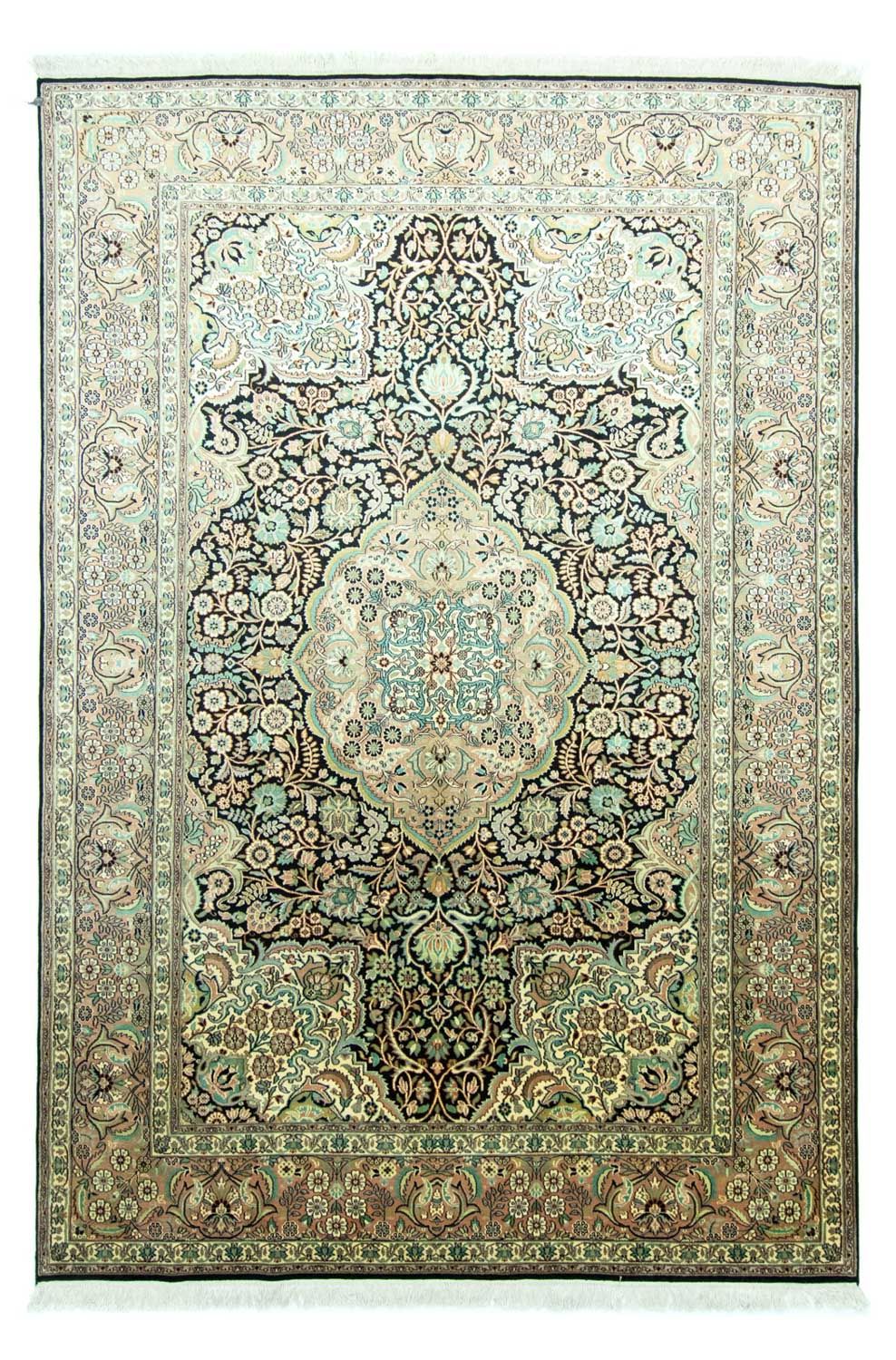 Alfombra de seda - Seda de Cachemira - 311 x 213 cm - azul