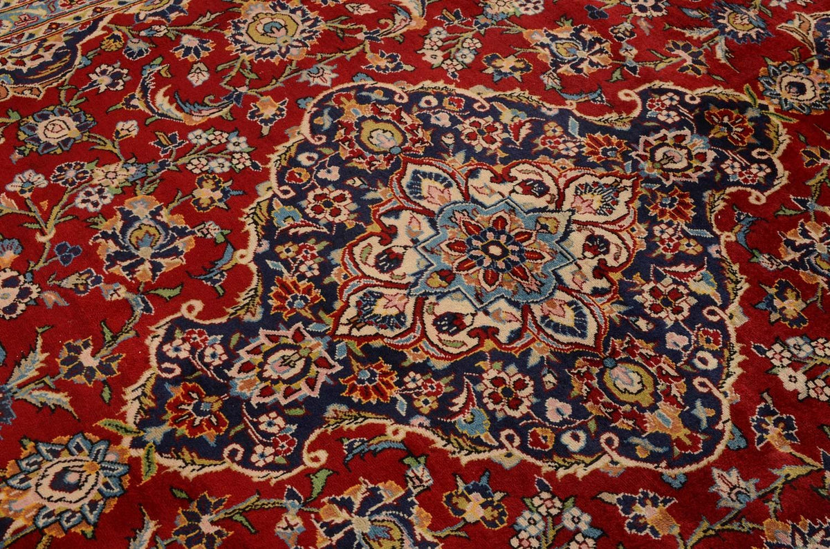 Alfombra persa - Keshan - 349 x 239 cm - rojo