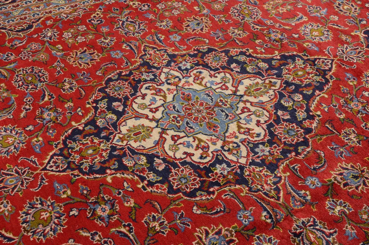 Alfombra persa - Keshan - 349 x 239 cm - rojo