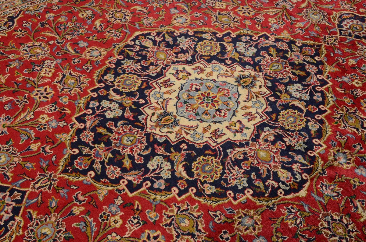 Alfombra persa - Keshan - 345 x 254 cm - rojo
