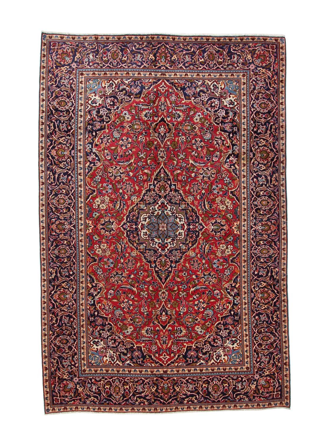 Alfombra persa - Keshan - 295 x 192 cm - rojo
