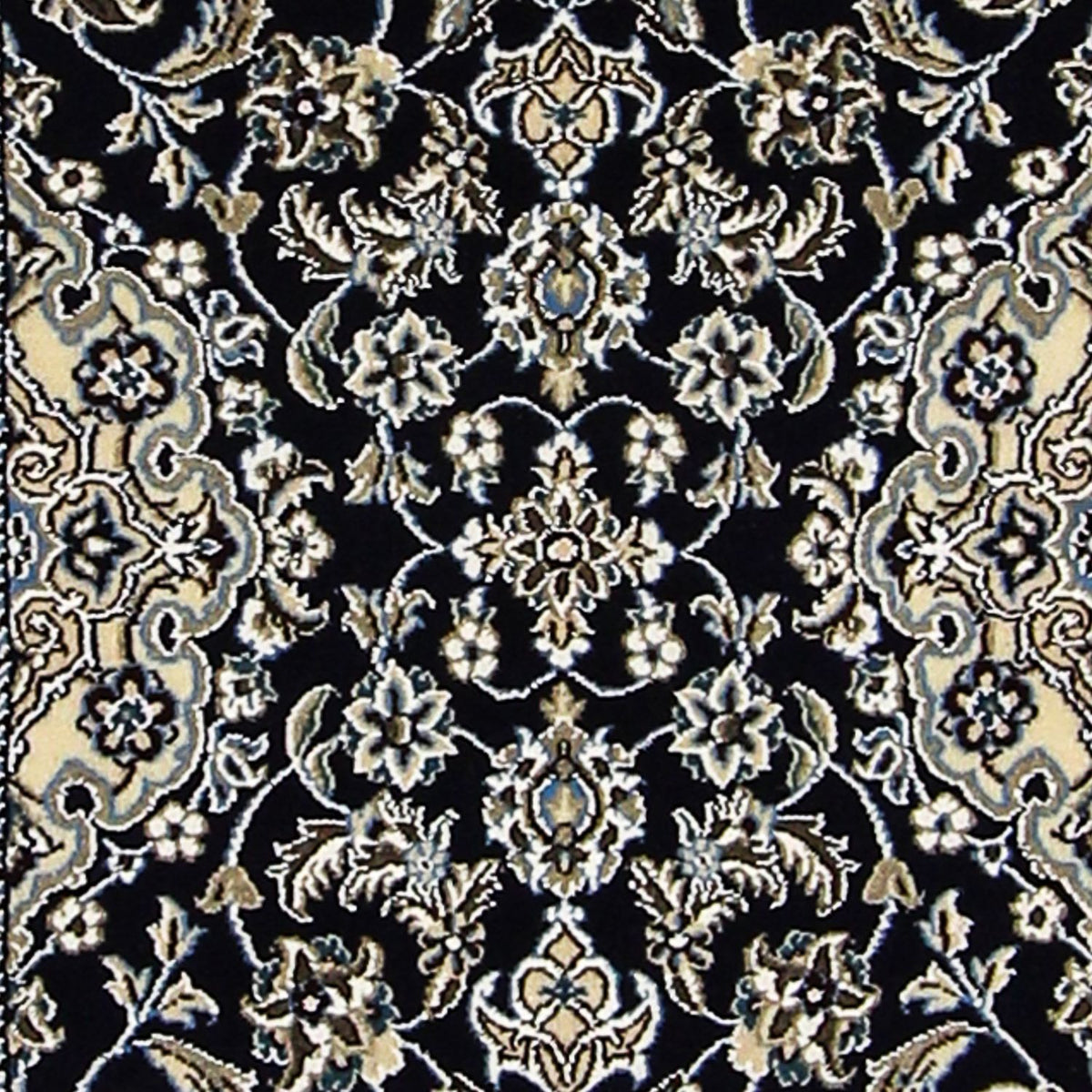 Alfombra de pasillo Alfombra Persa - Nain - Real - 196 x 61 cm - azul oscuro