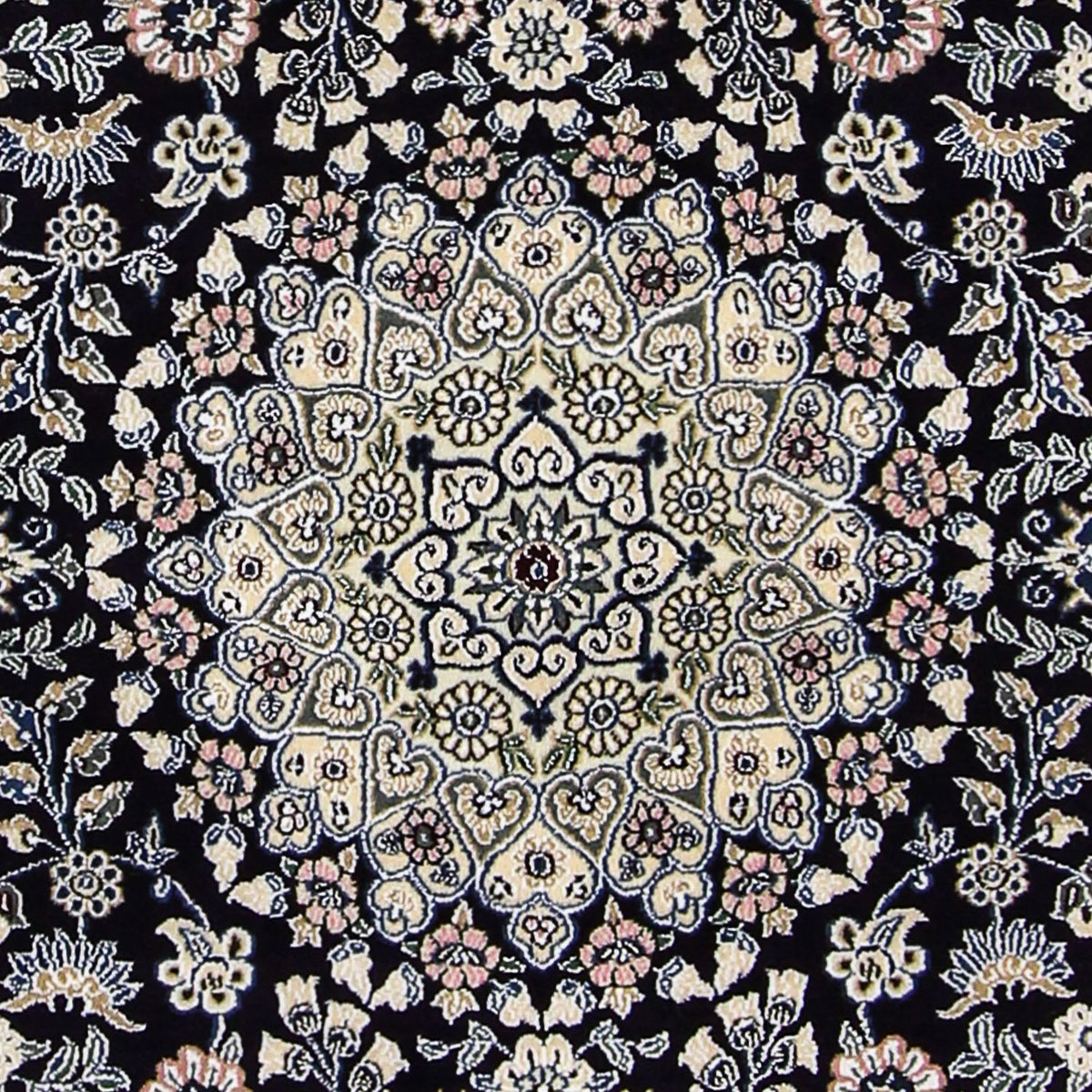Alfombra Persa - Nain - Real - 204 x 128 cm - azul oscuro