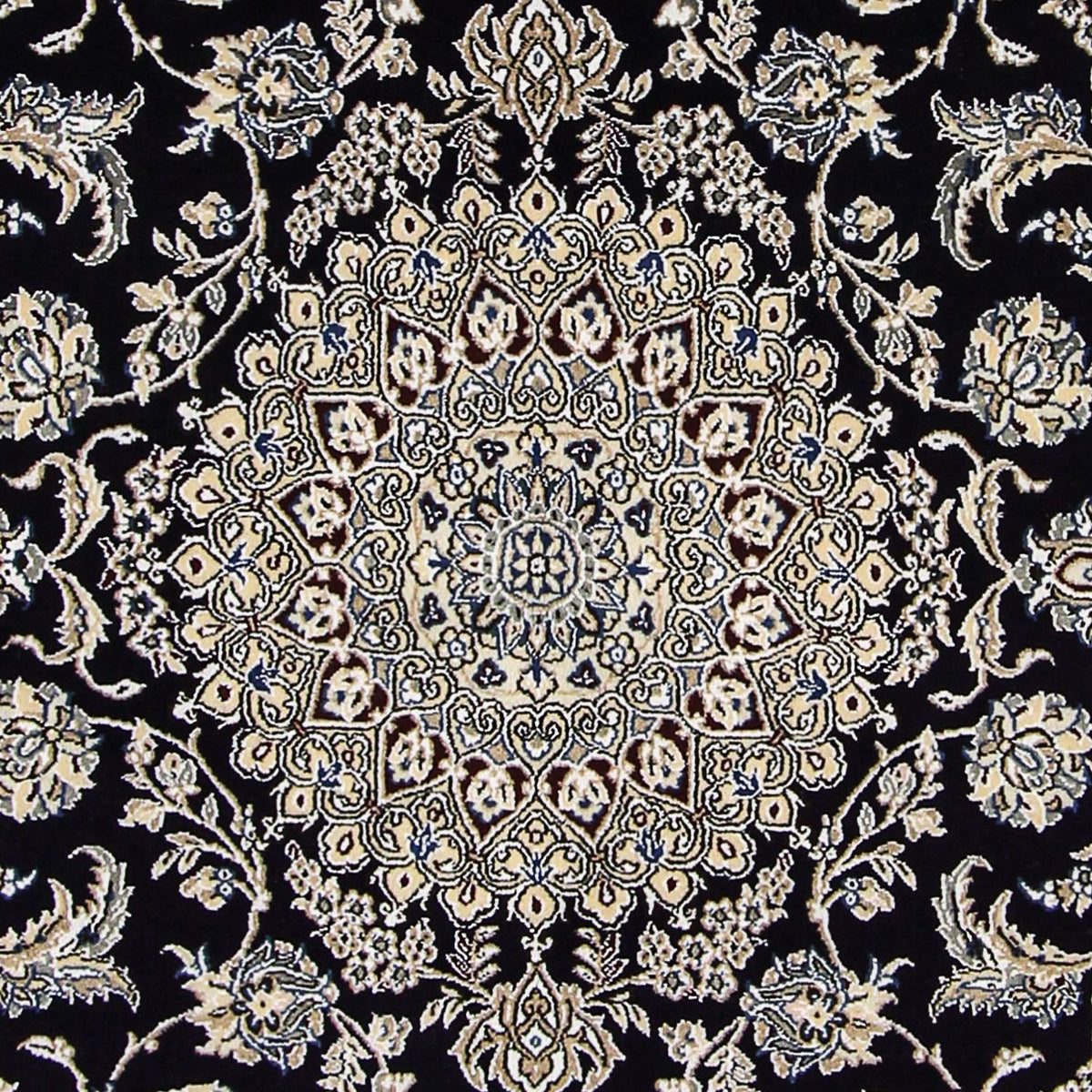 Alfombra Persa - Nain - Real - 249 x 155 cm - azul oscuro