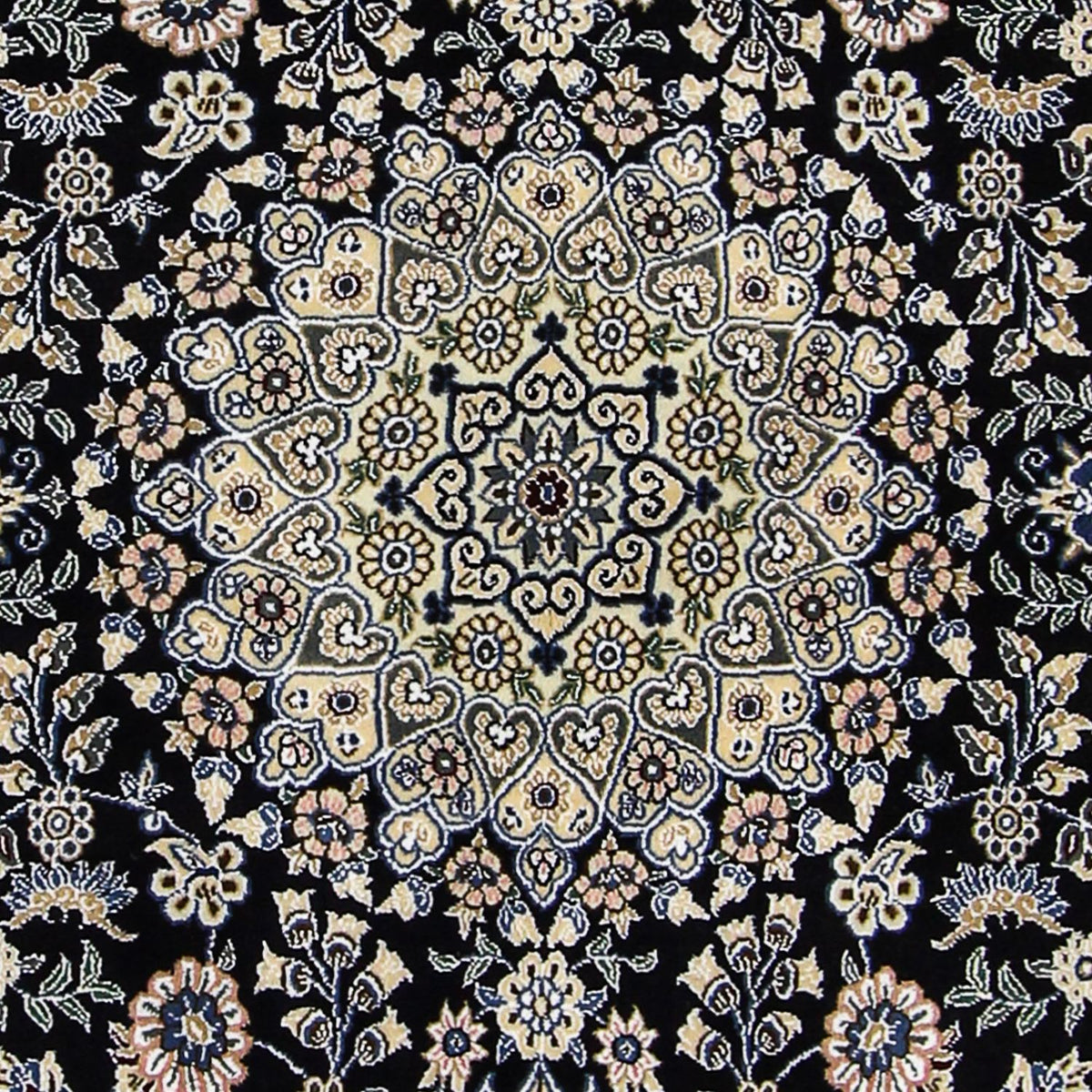 Alfombra Persa - Nain - Real - 202 x 132 cm - azul oscuro