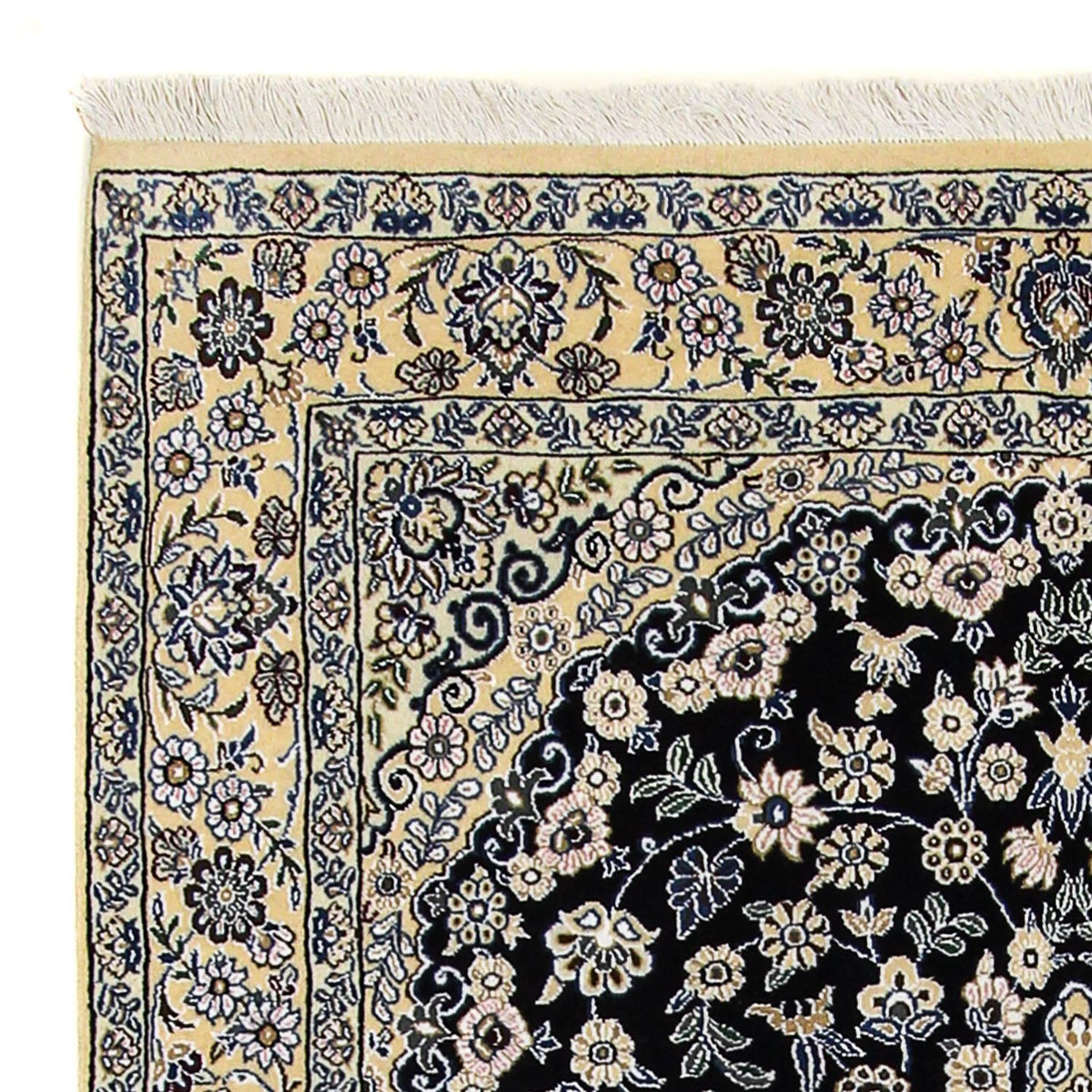 Alfombra Persa - Nain - Real - 202 x 132 cm - azul oscuro