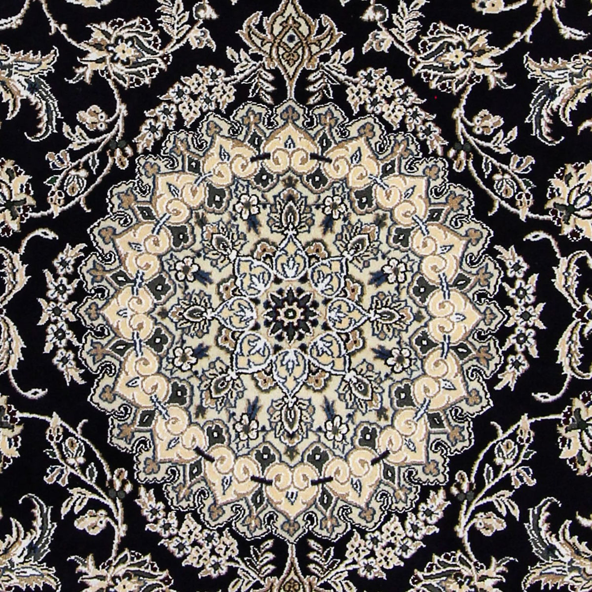 Alfombra Persa - Nain - Real - 246 x 154 cm - azul oscuro