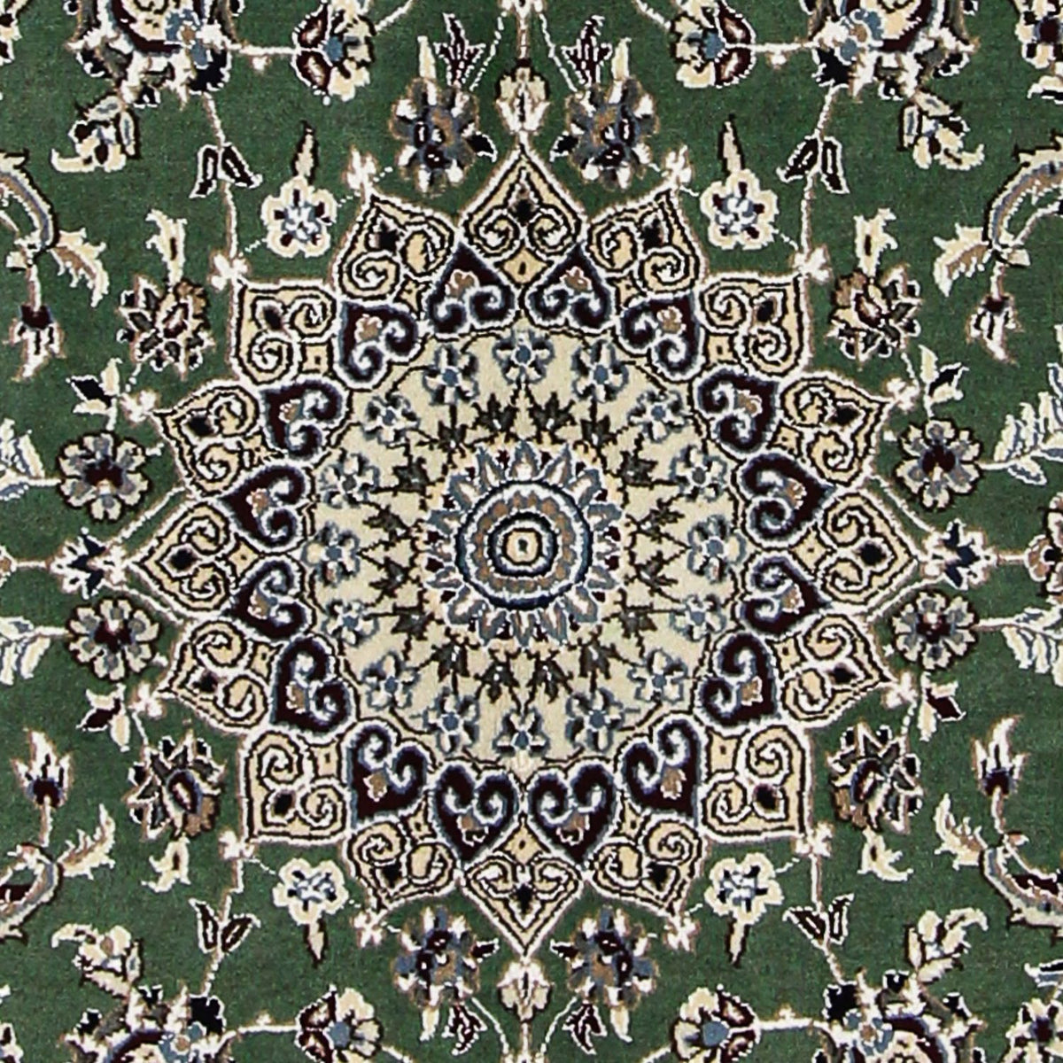 Alfombra Persa - Nain - Real - 185 x 118 cm - verde oscuro