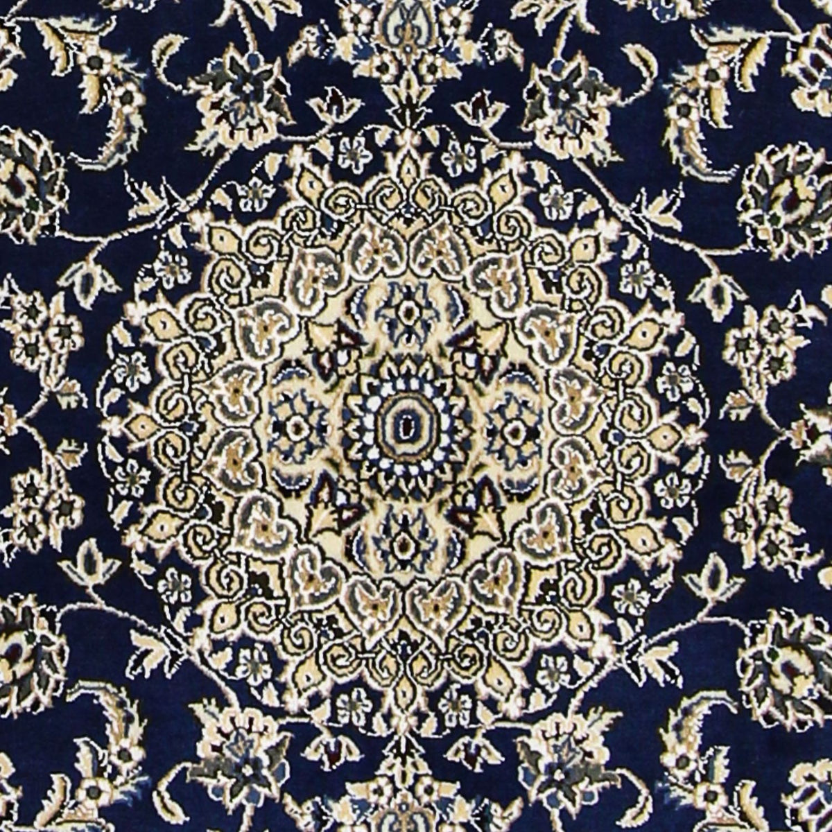 Alfombra Persa - Nain - Real - 175 x 116 cm - azul oscuro