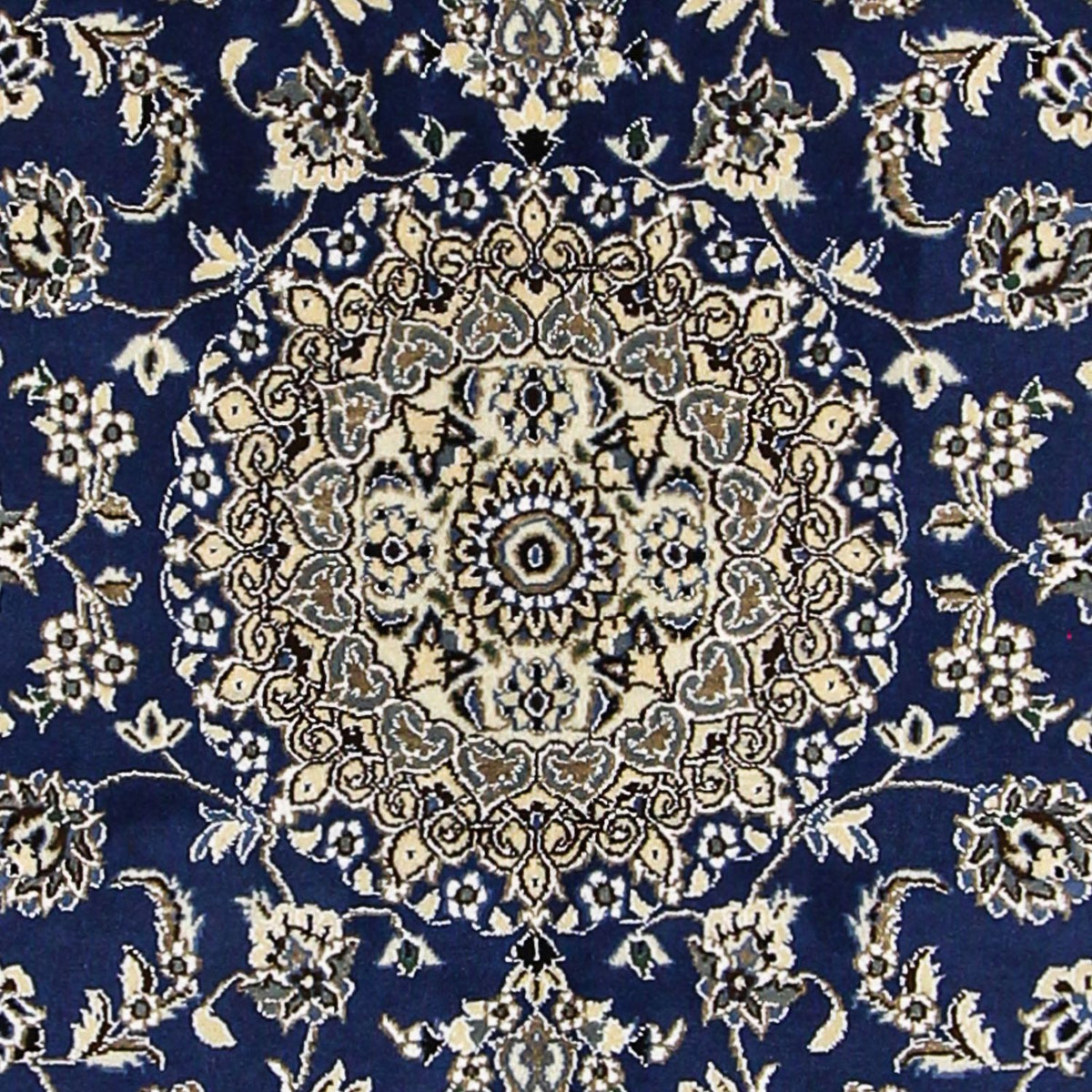 Alfombra Persa - Nain - Real - 179 x 117 cm - azul oscuro