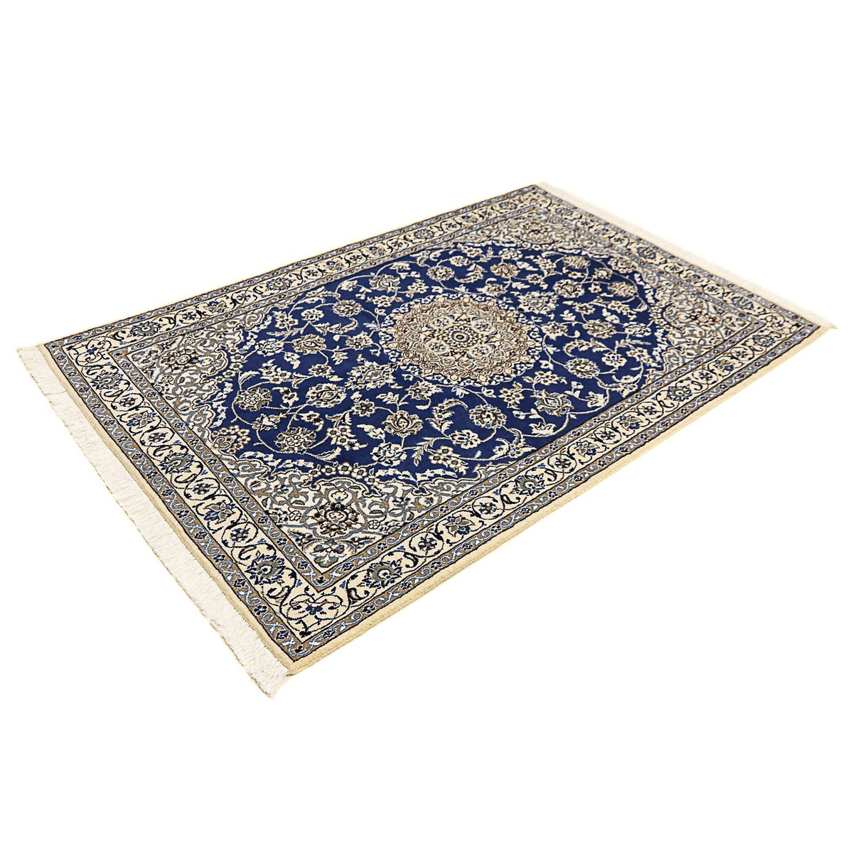 Alfombra Persa - Nain - Real - 179 x 117 cm - azul oscuro