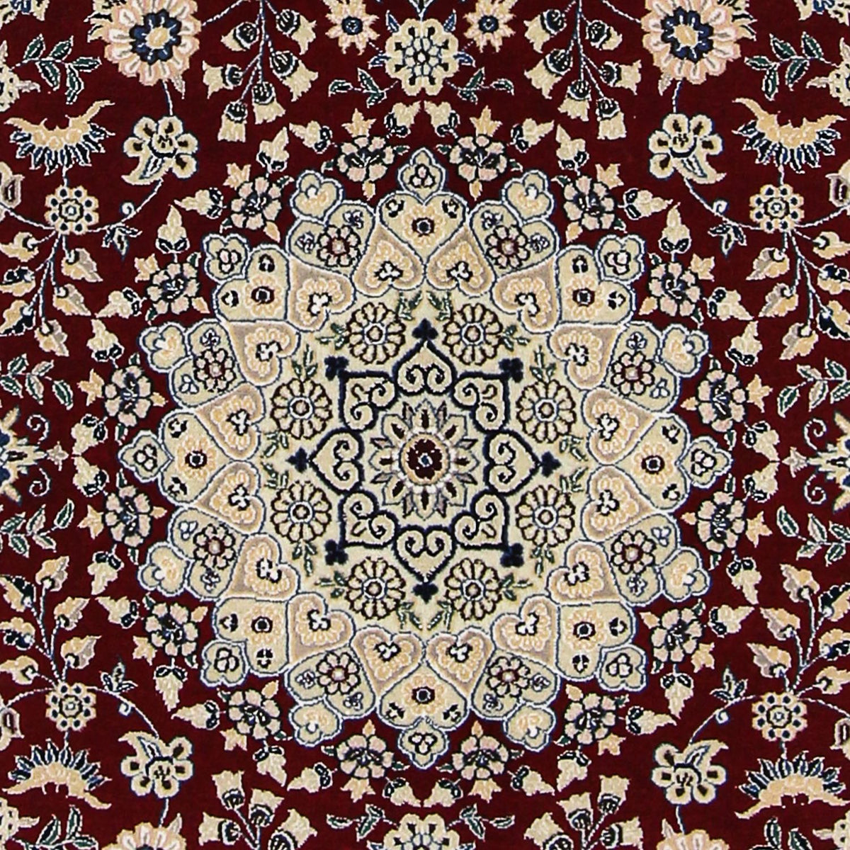 Alfombra Persa - Nain - Real - 218 x 156 cm - rojo oscuro