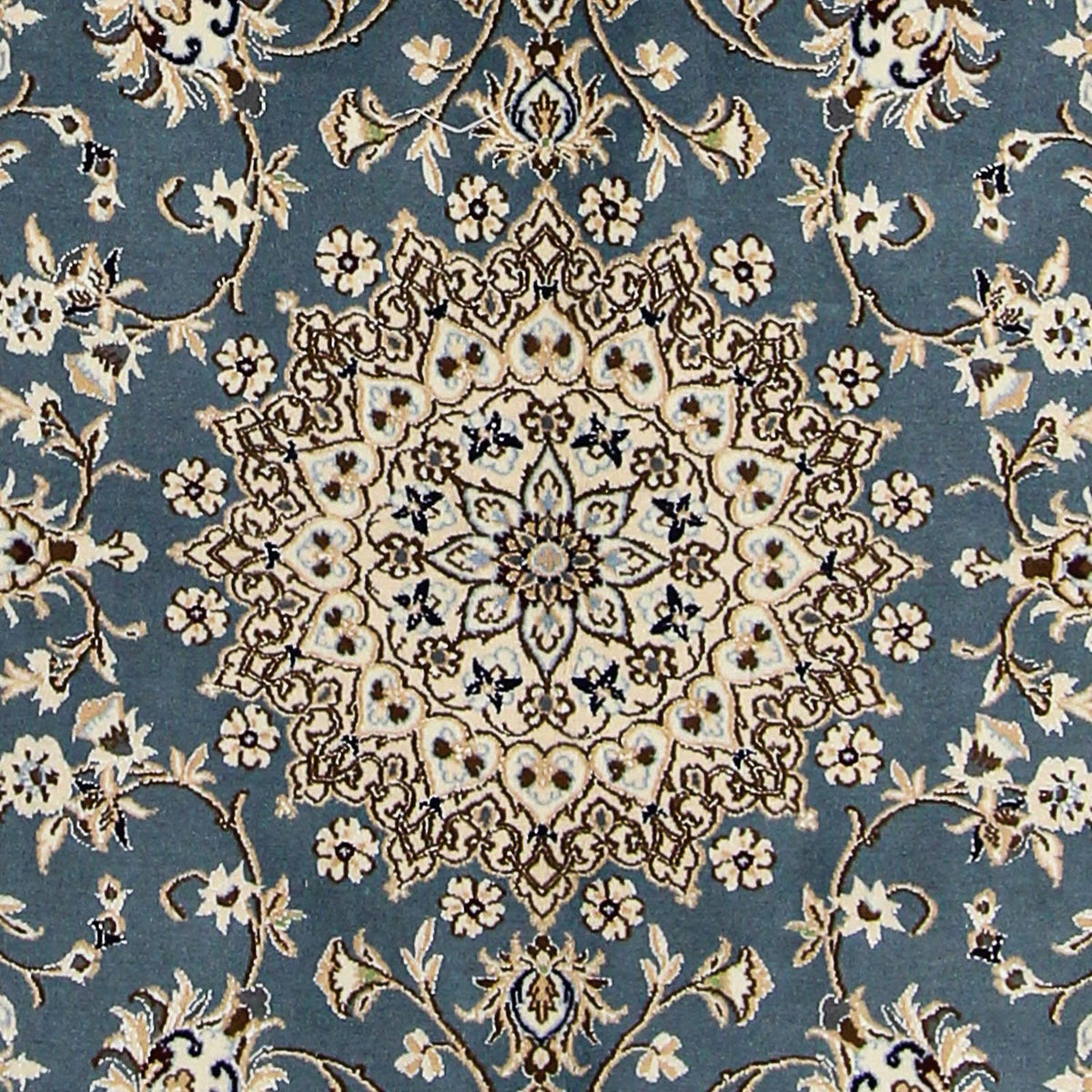 Alfombra Persa - Nain - Real - 204 x 128 cm - azul oscuro