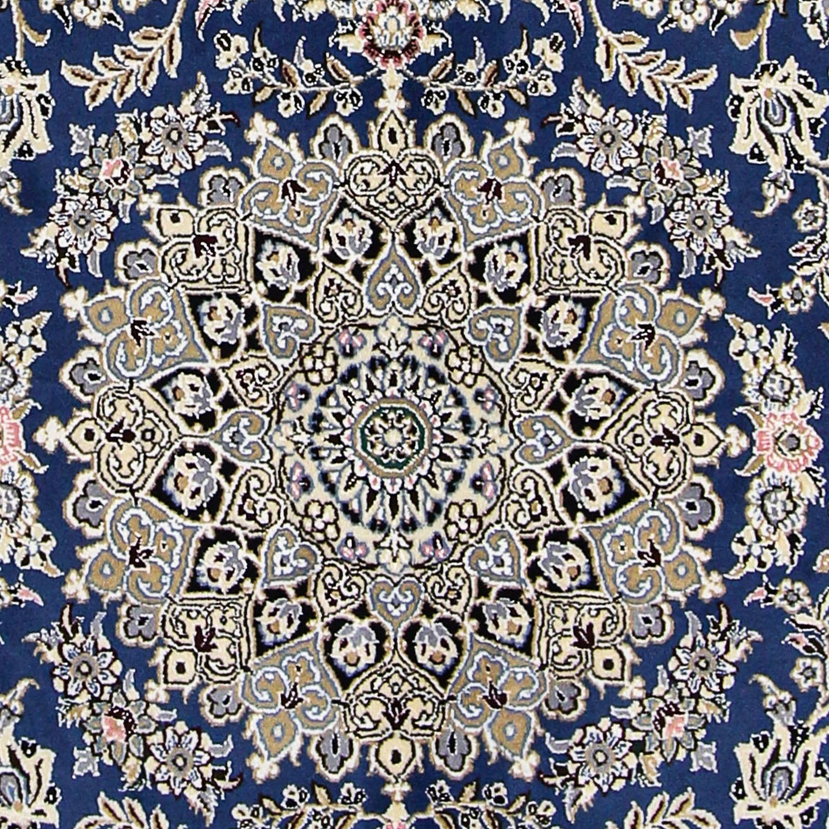Alfombra Persa - Nain - Real - 205 x 150 cm - azul oscuro