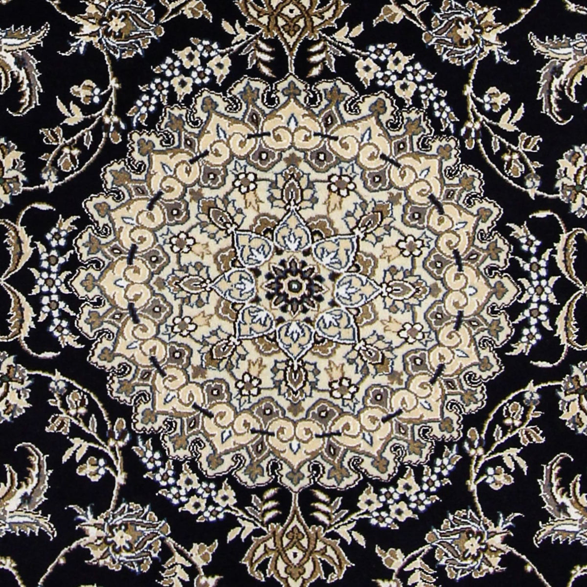 Alfombra Persa - Nain - Real - 233 x 155 cm - azul oscuro