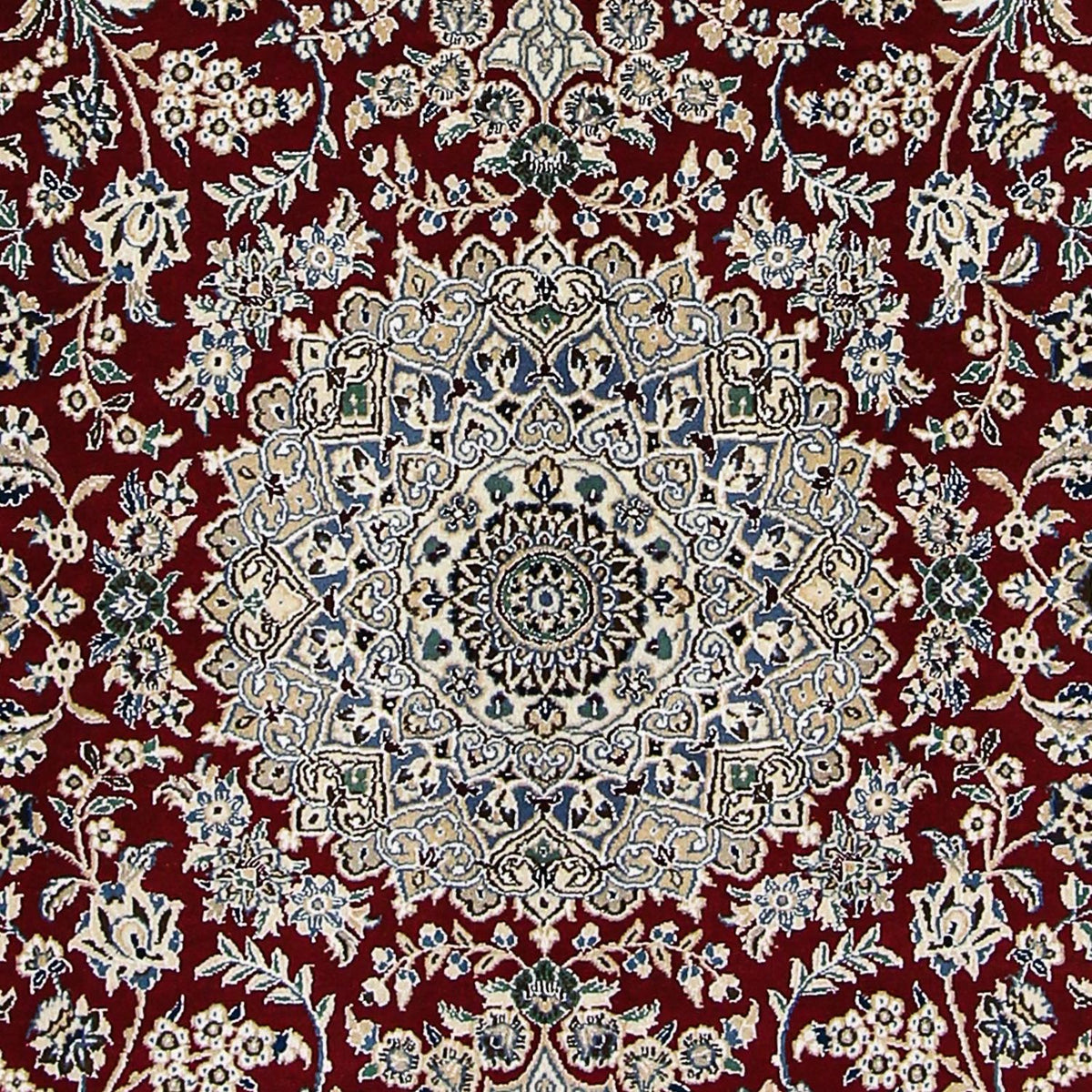 Alfombra Persa - Nain - Real - 248 x 148 cm - rojo oscuro