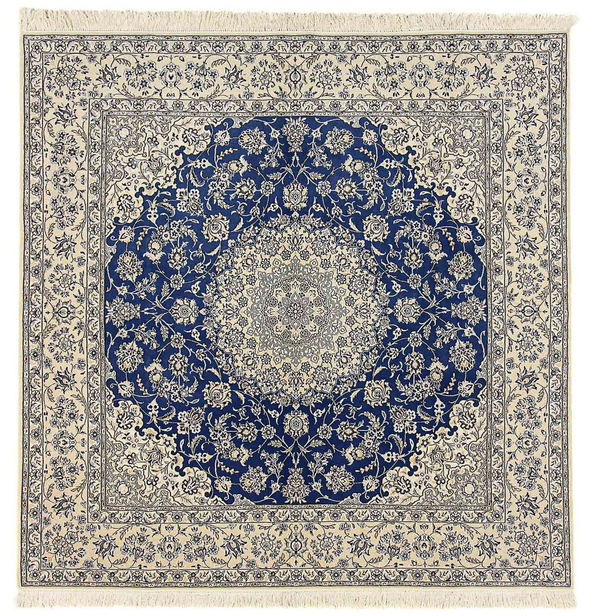 Alfombra Persa - Nain - Real cuadrado - 250 x 250 cm - azul