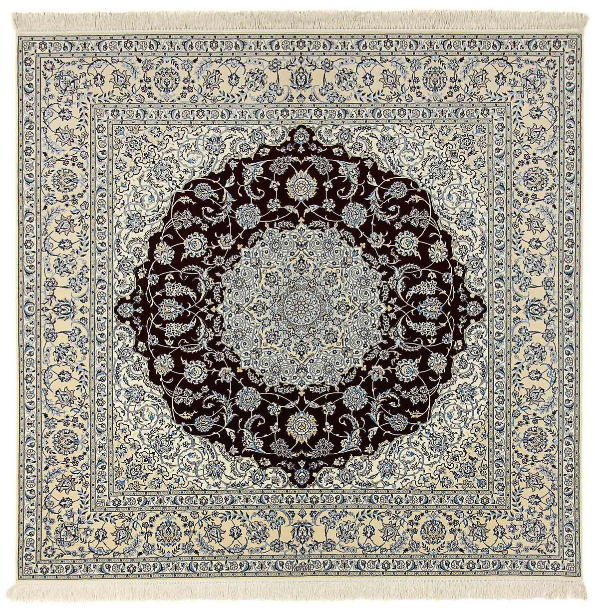 Alfombra Persa - Nain - Prima cuadrado - 260 x 252 cm - azul oscuro