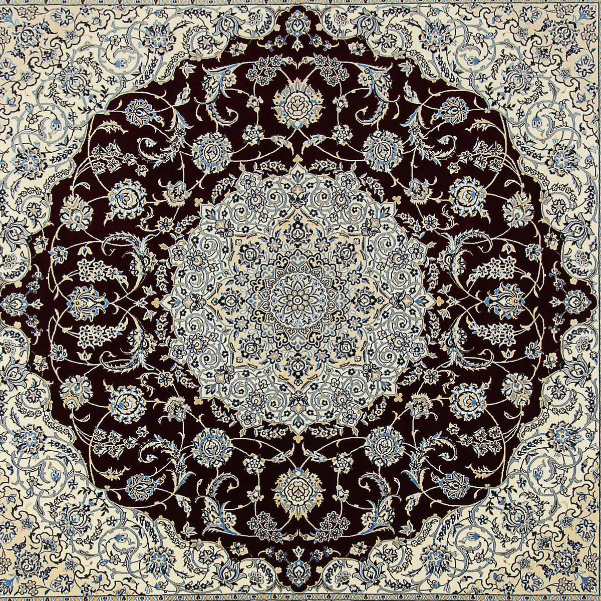 Alfombra Persa - Nain - Prima cuadrado - 260 x 252 cm - azul oscuro