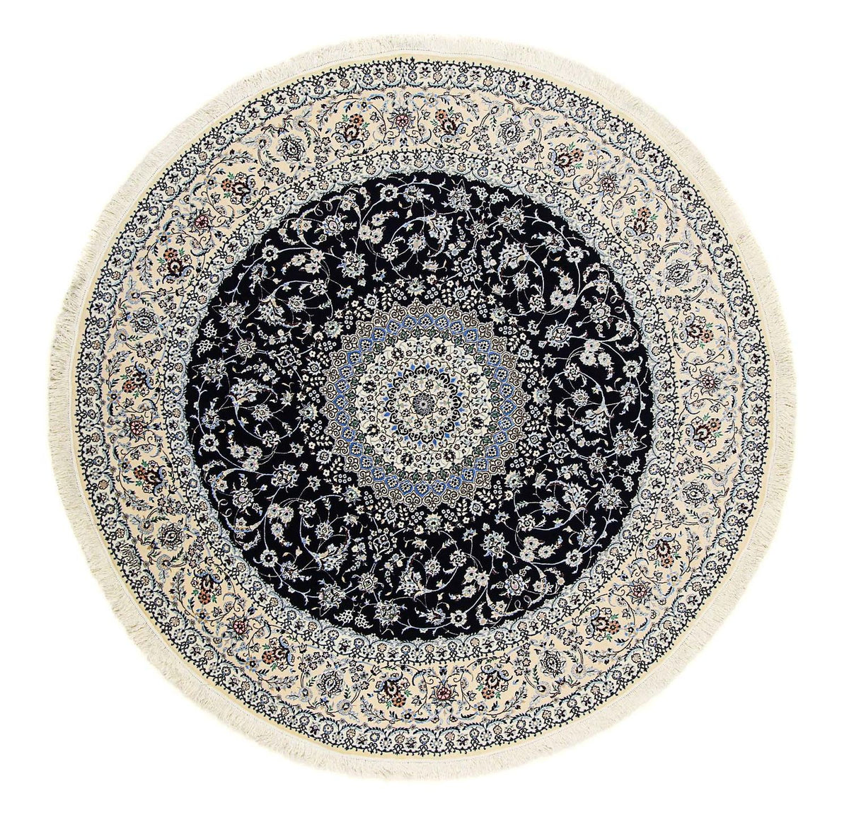 Alfombra Persa - Nain - Prima redondo - 250 x 250 cm - azul oscuro