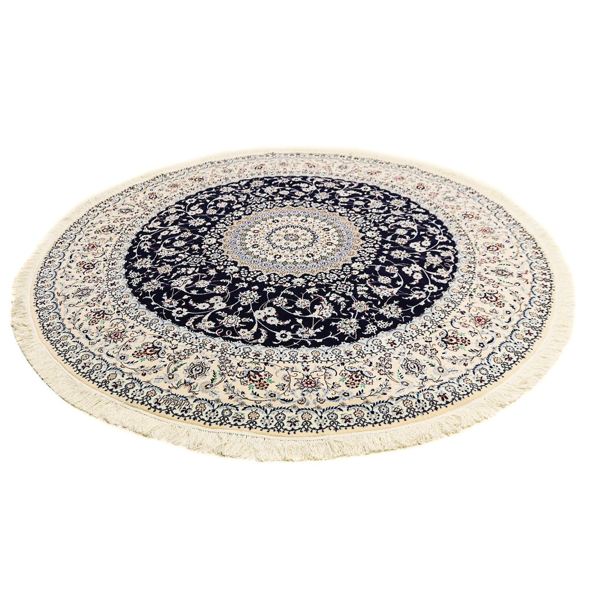 Alfombra Persa - Nain - Prima redondo - 250 x 250 cm - azul oscuro