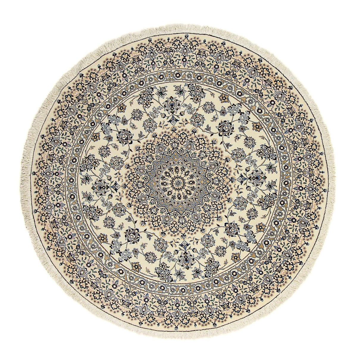 Alfombra Persa - Nain - Real redondo - 200 x 200 cm - beige