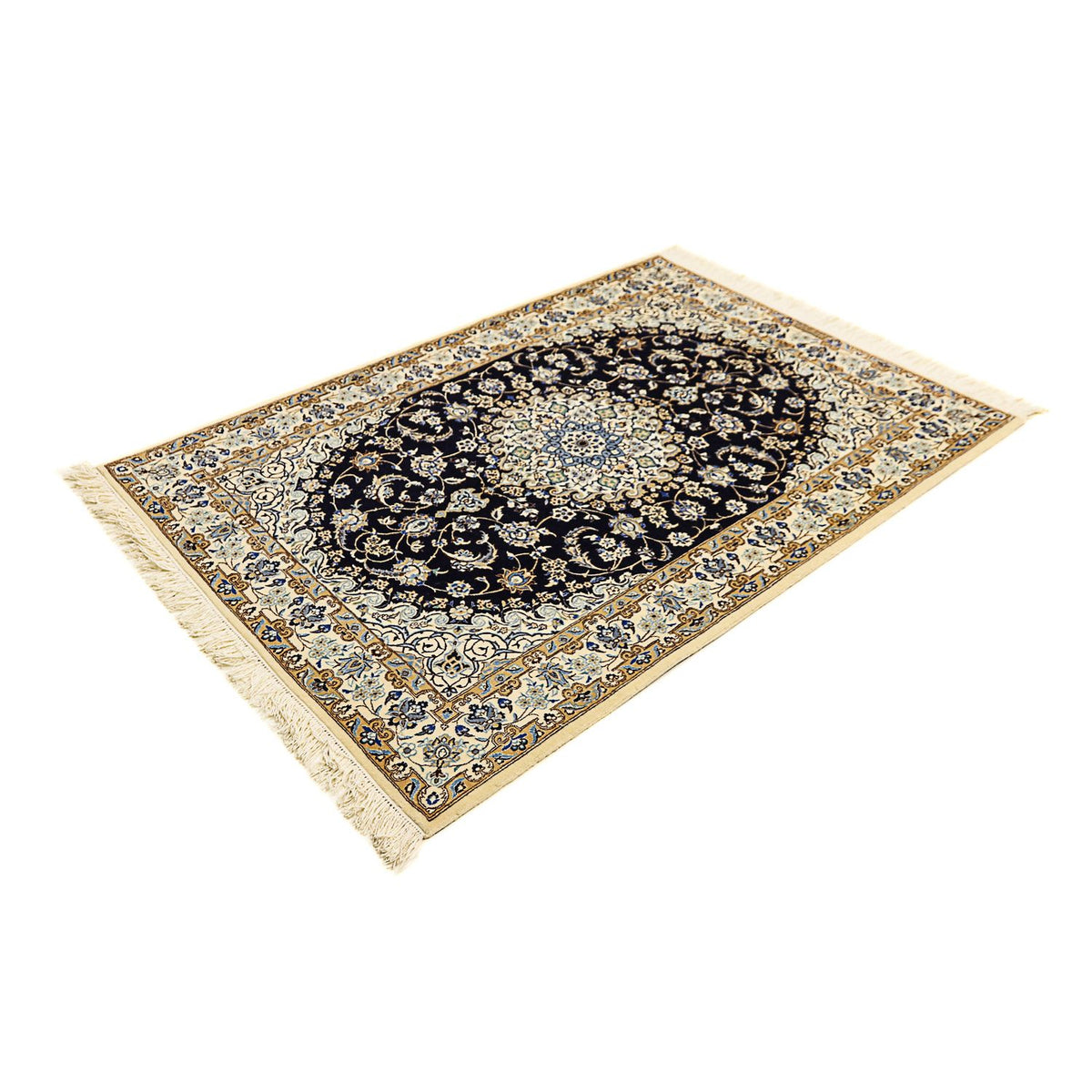 Alfombra Persa - Nain - Prima - 155 x 108 cm - azul oscuro