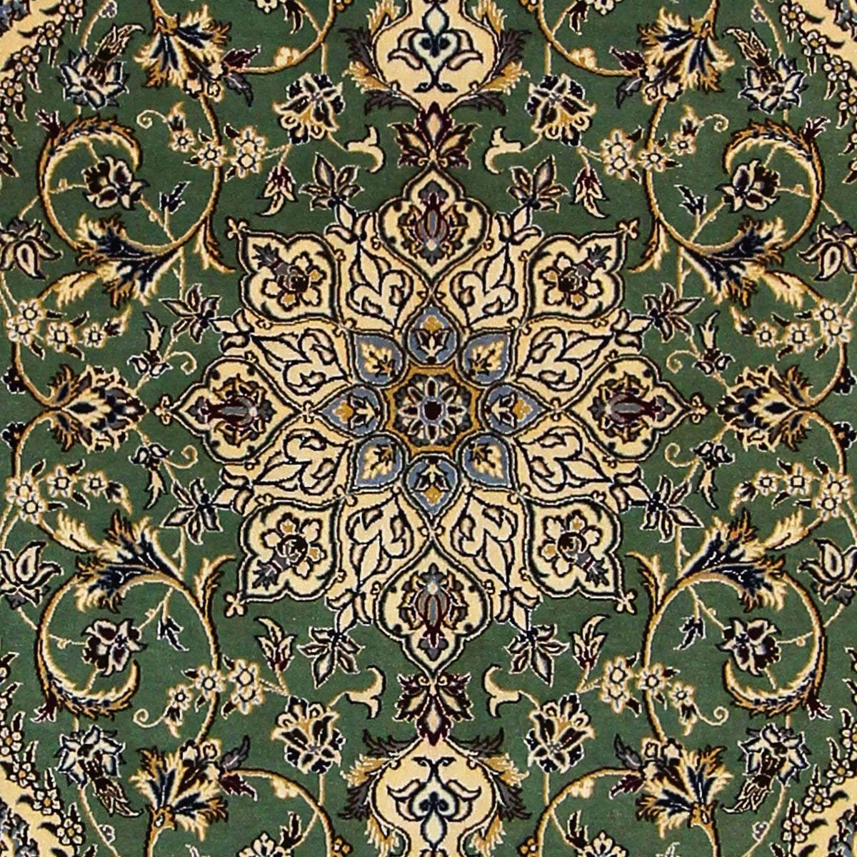 Alfombra Persa - Nain - Prima - 155 x 100 cm - verde oscuro