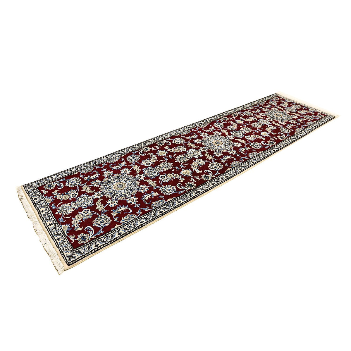 Alfombra de pasillo Alfombra persa - Nain - 286 x 78 cm - rojo oscuro