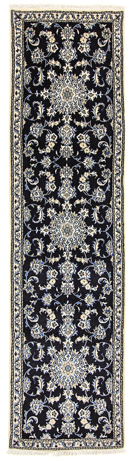 Alfombra de pasillo Alfombra persa - Nain - 310 x 78 cm - azul oscuro