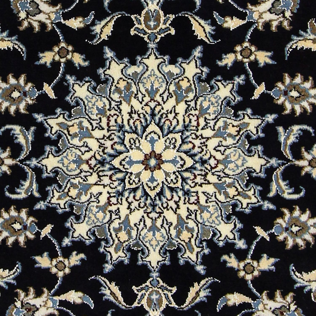 Alfombra persa - Nain - 198 x 119 cm - azul oscuro