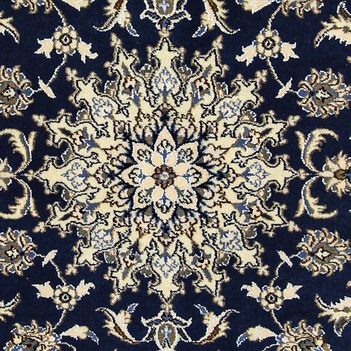 Alfombra persa - Nain - 203 x 120 cm - azul oscuro