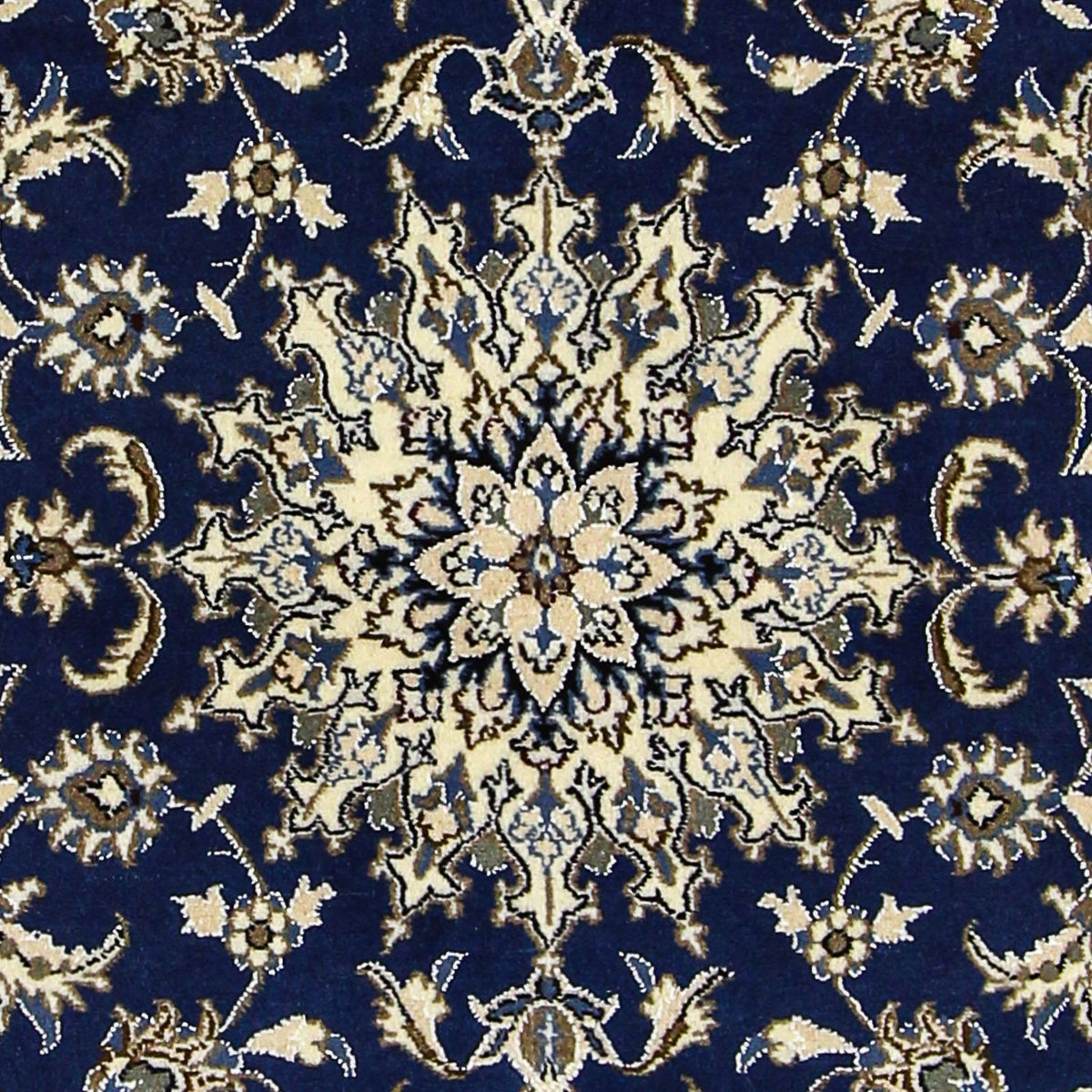 Alfombra persa - Nain - 202 x 115 cm - azul oscuro