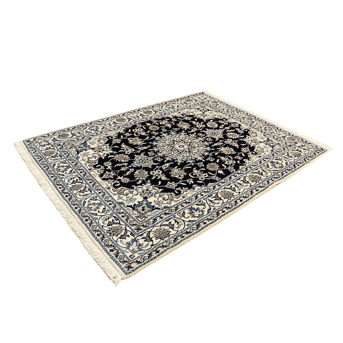 Alfombra persa - Nain - 195 x 147 cm - azul oscuro
