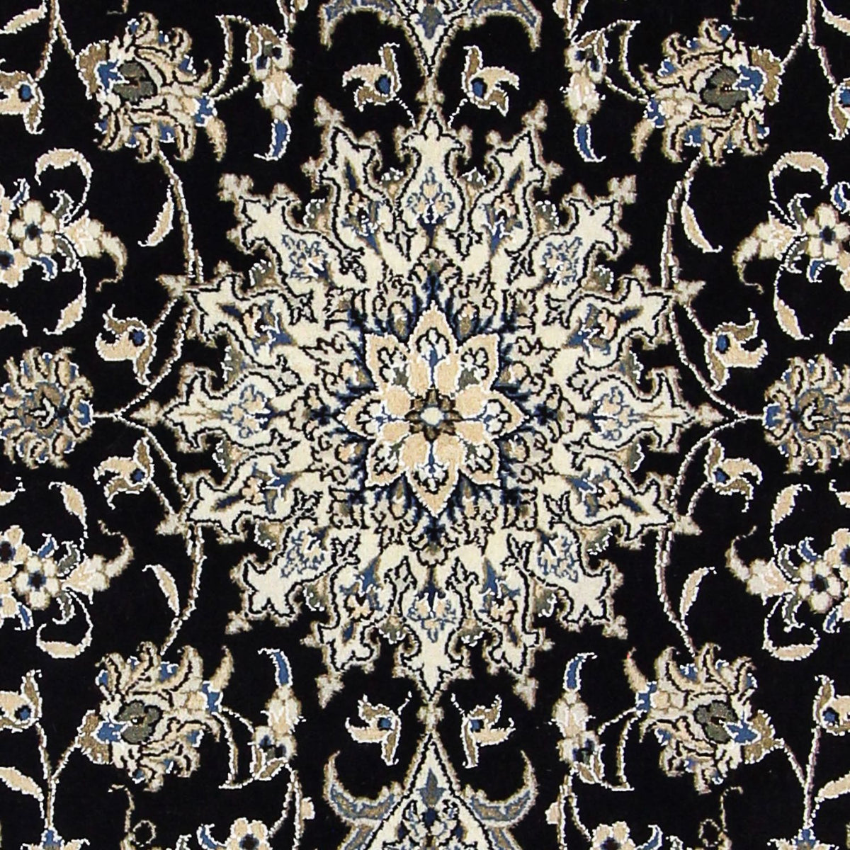 Alfombra persa - Nain - 207 x 146 cm - azul oscuro
