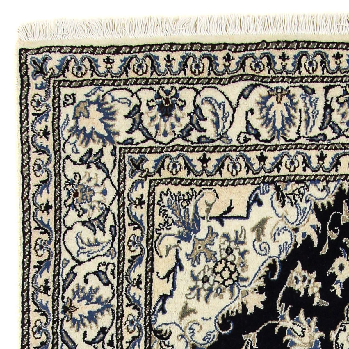 Alfombra persa - Nain - 203 x 143 cm - azul oscuro