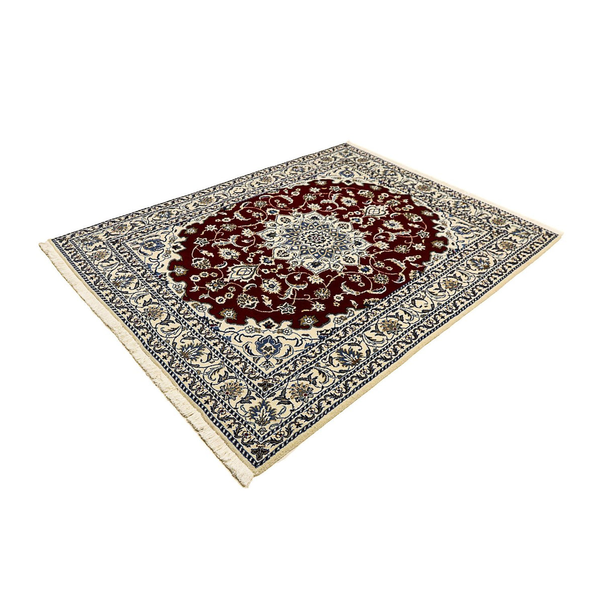 Alfombra persa - Nain - 191 x 150 cm - rojo oscuro