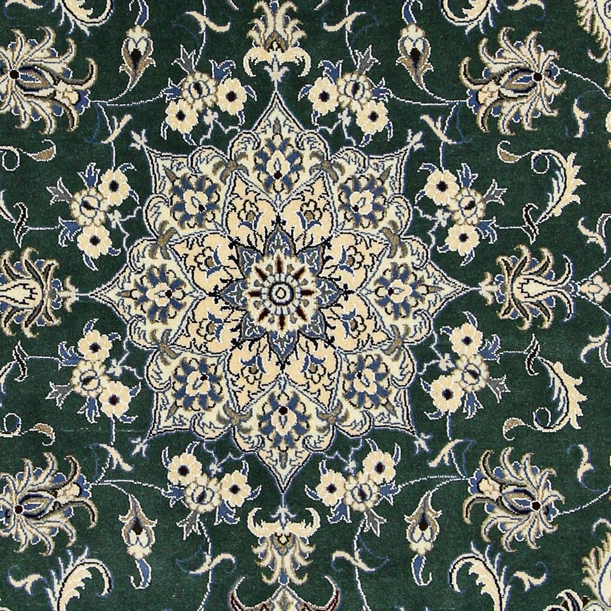 Alfombra persa - Nain - 245 x 170 cm - verde oscuro