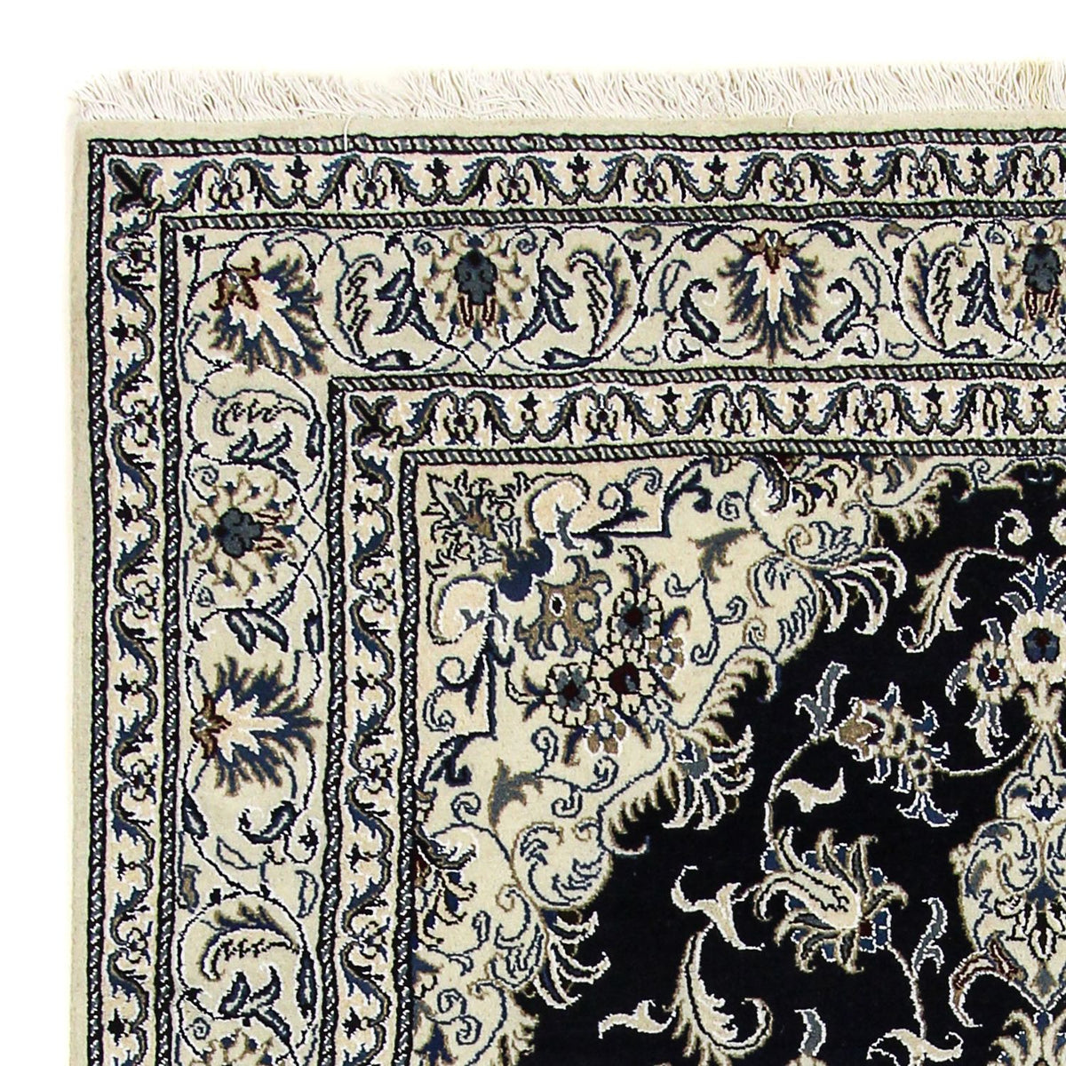 Alfombra persa - Nain - 246 x 164 cm - azul oscuro