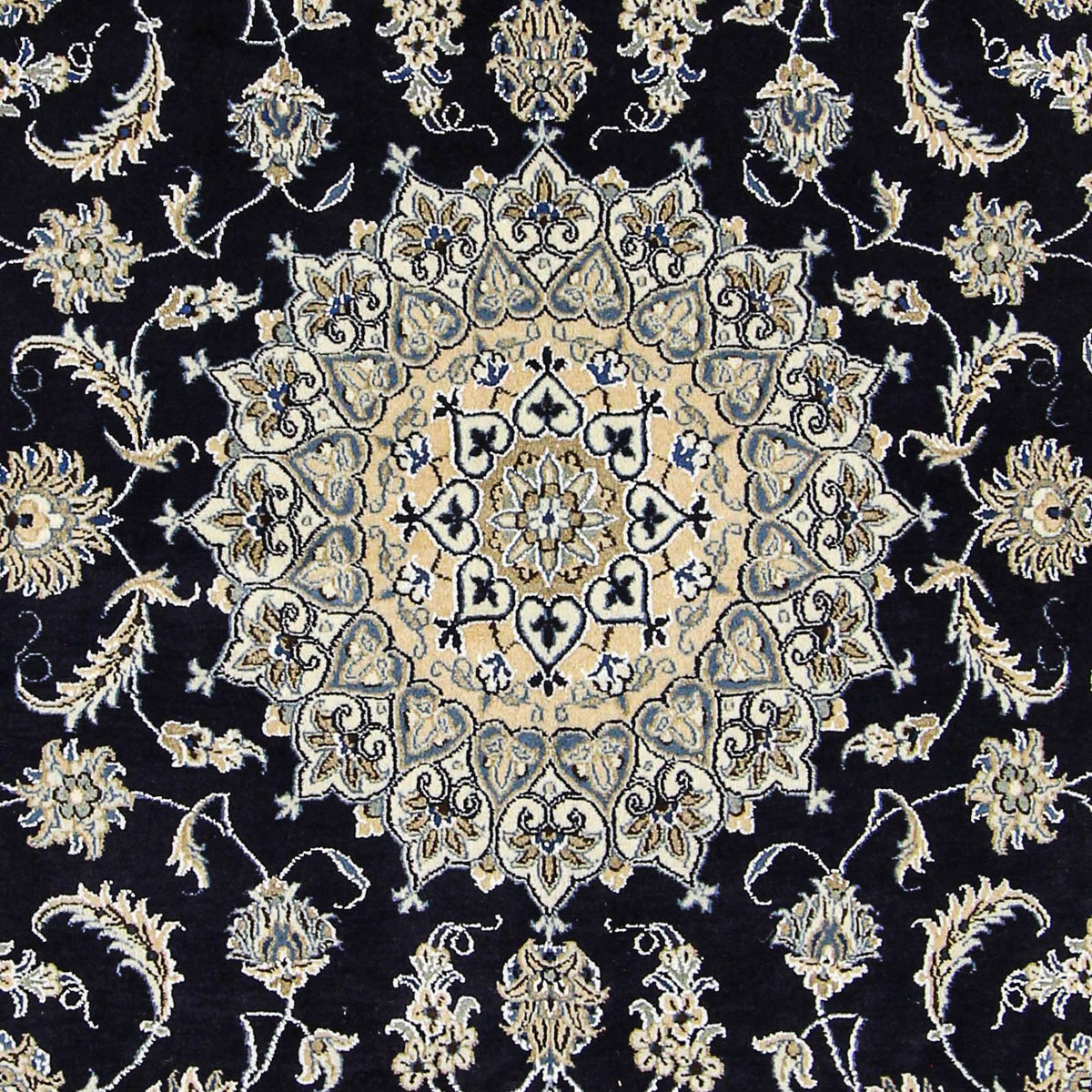 Alfombra persa - Nain - 305 x 193 cm - azul oscuro