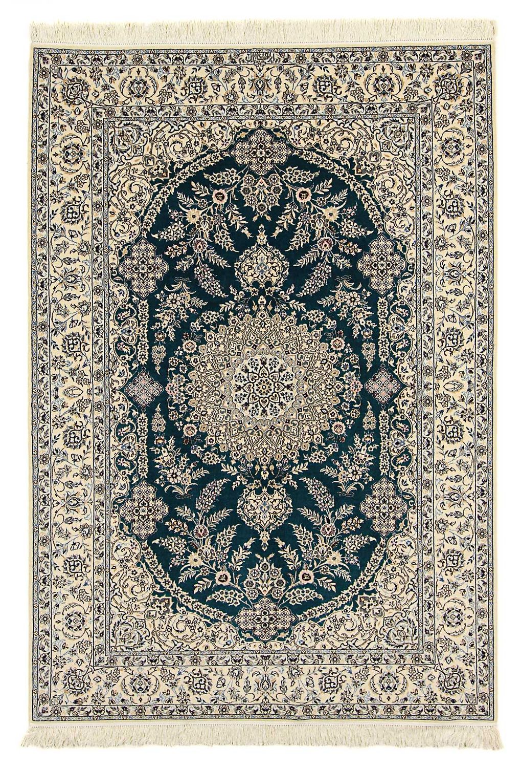 Alfombra Persa - Nain - Prima - 234 x 156 cm - azul oscuro