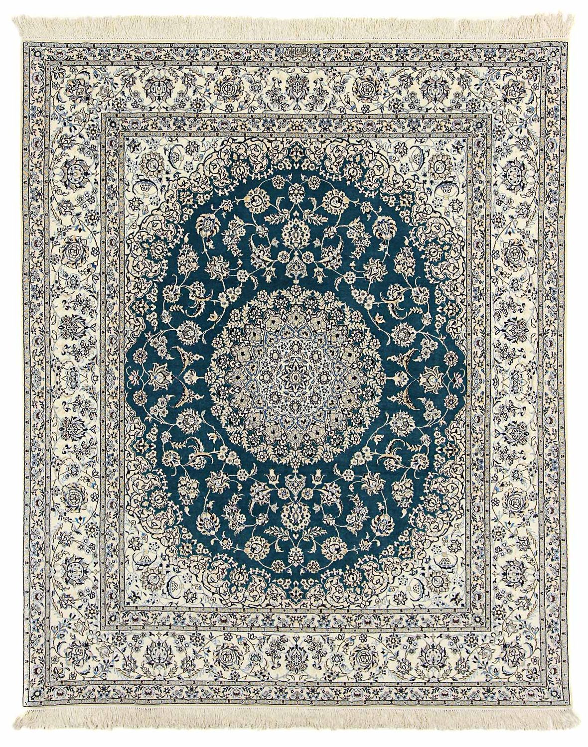 Alfombra Persa - Nain - Prima - 244 x 200 cm - azul oscuro
