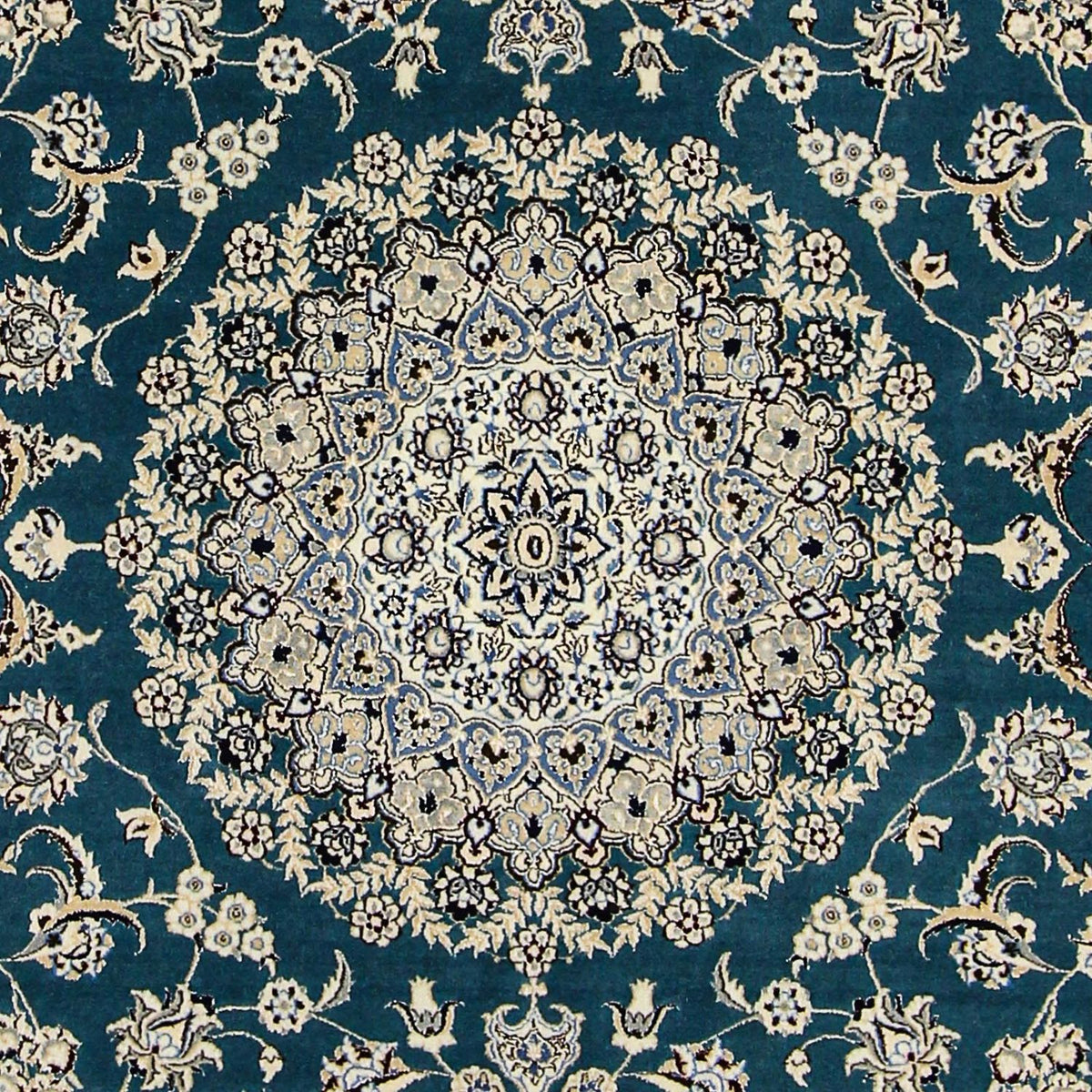 Alfombra Persa - Nain - Prima - 244 x 200 cm - azul oscuro