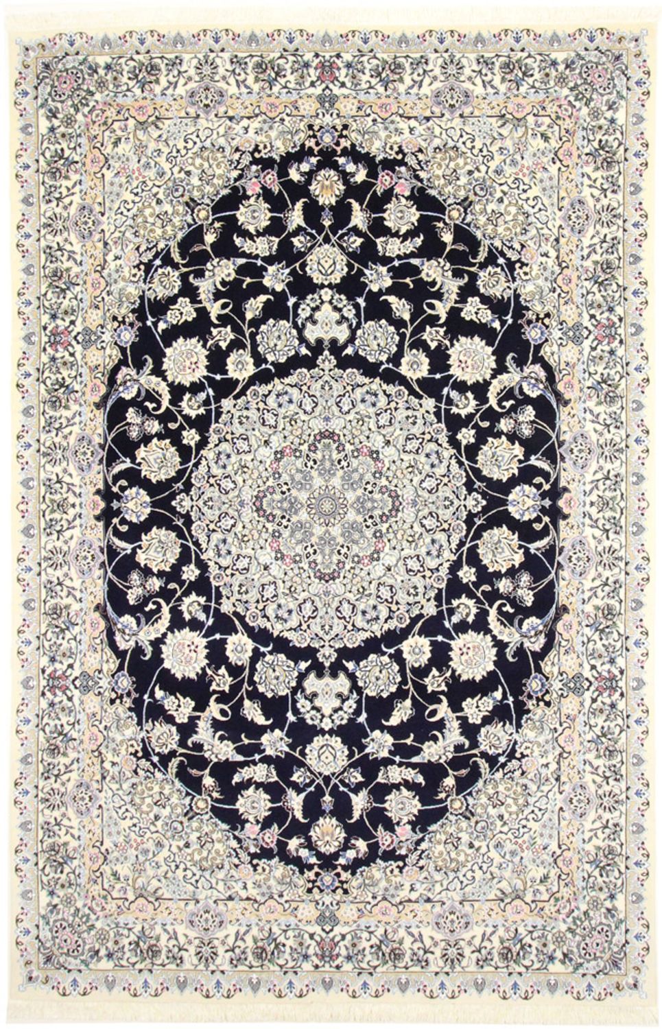 Alfombra Persa - Nain - Real - 309 x 205 cm - azul oscuro