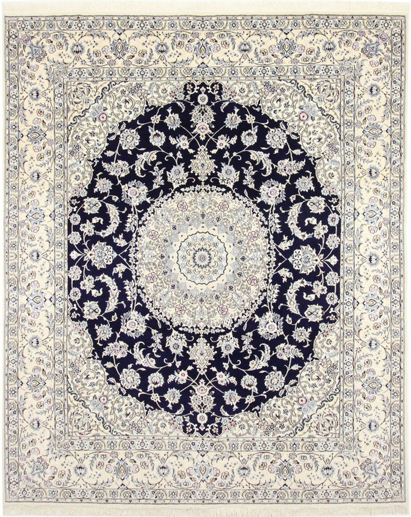 Alfombra Persa - Nain - Real - 304 x 250 cm - azul oscuro