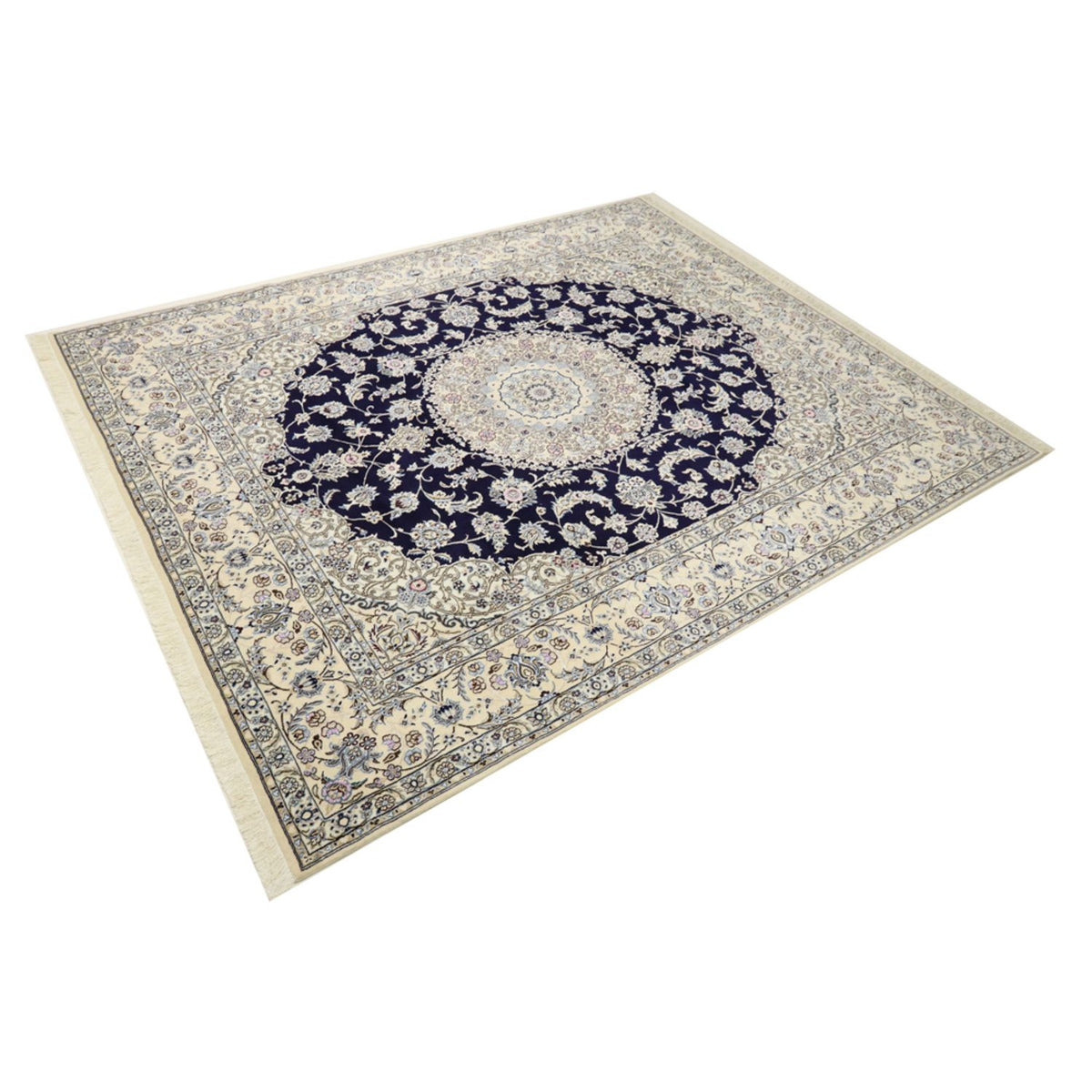 Alfombra Persa - Nain - Real - 304 x 250 cm - azul oscuro