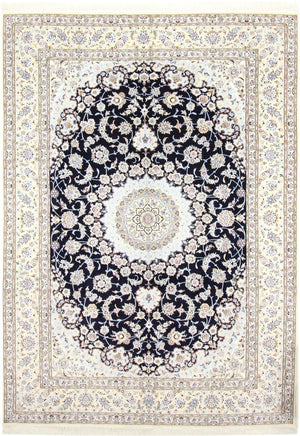 Alfombra Persa - Nain - Real - 356 x 248 cm - azul oscuro