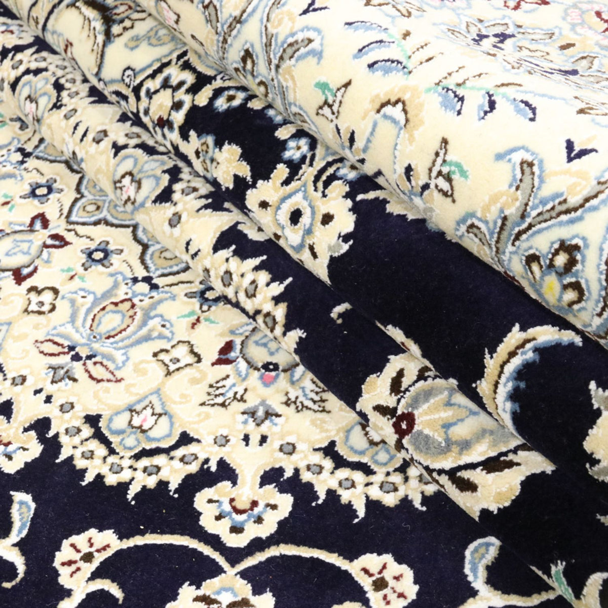 Alfombra Persa - Nain - Real - 360 x 248 cm - azul oscuro