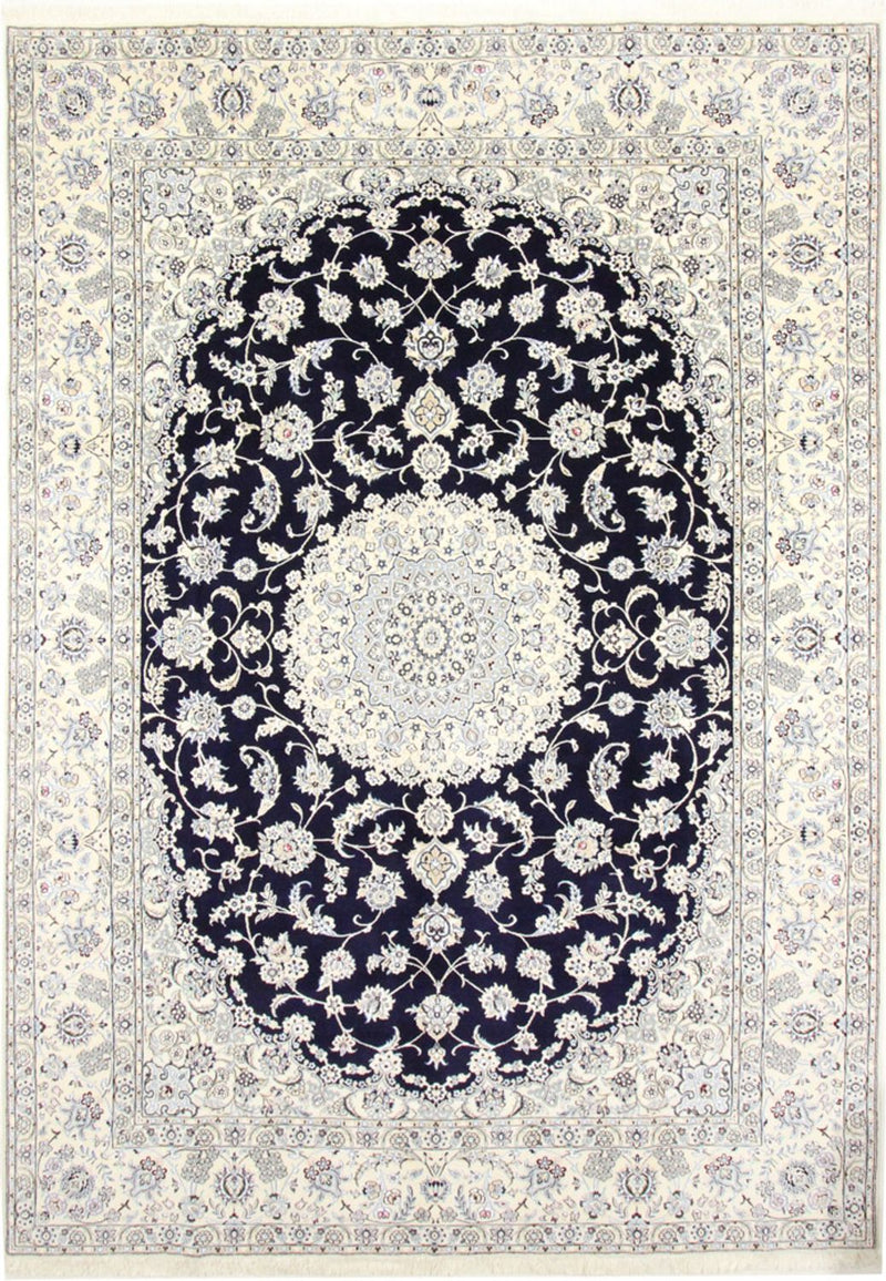 Alfombra Persa - Nain - Real - 350 x 246 cm - azul oscuro